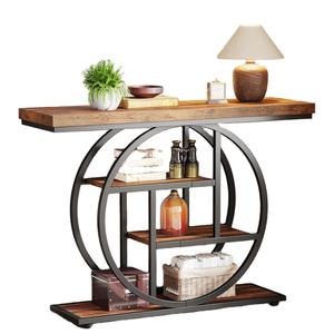 <span class=keywords><strong>Table</strong></span> <span class=keywords><strong>Console</strong></span> en Bois <span class=keywords><strong>Table</strong></span> de Canapé avec Étagères et Extensible - Product Image 6