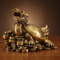 Statue de tortue dragon en cuivre, art chinois traditionnel, figurine de collection, décoration pour la maison ou le bureau, choix de cadeau