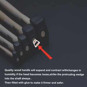 オーク材ハンドル付きハードン100G-2000G機械工ハンマー、プロ仕様の手打ち工具 - Product Image 3