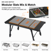Table de camping pliante en alliage d'aluminium pour barbecue, cuisine mobile, table IGT extérieure, combinaison libre, vente en gros