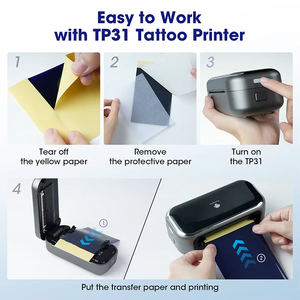 100 hojas Mini 3,15 "X 5,24" Papel de plantilla de transferencia de tatuajes con impresora y suministros de tatuajes TP31 - Product Image 5