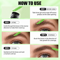 Logo personnalisé, marque privée, OEM, ODM, vente en gros, gel à sourcils naturel et moelleux, gel transparent pour sourcils, gel coiffant pour sourcils