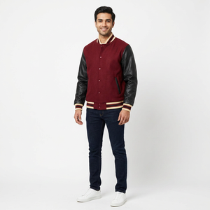 High Quality New Fashion Custom Print Stand Collar Front Logo <b>Baseball</b> Varsity <b>Jacket</b> Unisex College <b>Baseball</b> <b>Jacket</b> <b>for</b> <b>Men</b> - Product Image 1