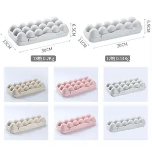 New Anti-collision Plastic Egg Tray Preservation Egg Storage Box 12 Grids 18 Grids Egg Holder With Cover And Buckle