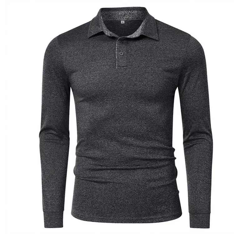 Men's Spotshield Long Sleeve Polo Shirt Outdoor Sport Polo Long Sleeve Shirt Top Tee Shirt for Men Stretch Golf T-Shirts