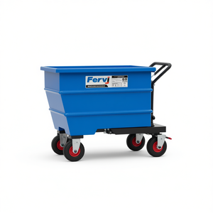 Fervi Tipping Container For Chips With <b>Wheels</b> 200mm Width Industrial Use - Product Image 2