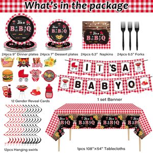 Decoraciones para Fiesta <span class=keywords><strong>de</strong></span> Cumpleaños <span class=keywords><strong>de</strong></span> Bebé con Temática <span class=keywords><strong>de</strong></span> Barbacoa, Incluye Pancarta '<span class=keywords><strong>Es</strong></span> una Barbacoa <span class=keywords><strong>de</strong></span> Bebé', Decoraciones para Baby Shower - Product Image 2