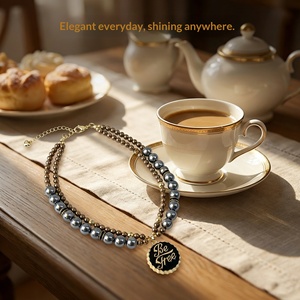 <span class=keywords><strong>Collar</strong></span> <span class=keywords><strong>de</strong></span> Lujo <span class=keywords><strong>de</strong></span> Doble Capa con Perlas para Mascotas, Gatos y Perros Pequeños y Medianos, para Todas las Estaciones - Product Image 3