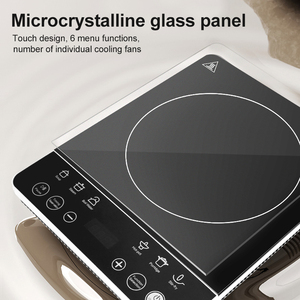 <span class=keywords><strong>Plaque</strong></span> à <span class=keywords><strong>Induction</strong></span> Portable 2200W <span class=keywords><strong>4</strong></span> Lumières LED Bleues Monofoyer Électrique 220V Commande Tactile de Comptoir pour Maison Appartement Hôtel - Product Image 5