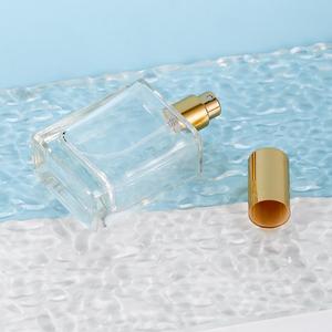 OEM High Quality Empty Cosmetic Glass Bottles 50 ml square Perfume Bottles with Gold <b>Spray</b> <b>Pump</b> Customized Samples - Product Image 4