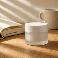 Contenant en verre givré blanc mat pour crème hydratante, crème pour le corps, lotion, emballage cosmétique