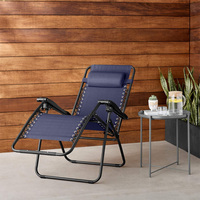 Chaise longue pliable en acier inoxydable robuste avec coussin, longueur et hauteur réglables, pour cour et hôtel