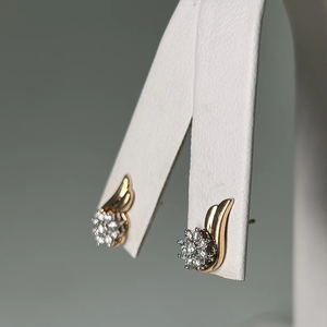 Pendientes de tuerca de oro macizo de 18 quilates Vintage, corte brillante, Diamante cultivado en laboratorio, sofisticados pendientes de diamantes cultivados en laboratorio, diseño impresionante - Product Image 1