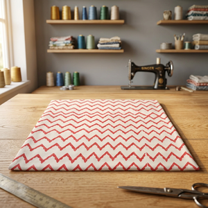 New Red Chevron Printed Poplin <b>Fabric</b> 58/60 Inch <b>Medium</b> Weight Woven Craft Cotton Material <b>Fabric</b> Hand Block Printed <b>Fabric</b> - Product Image 1
