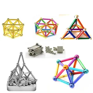 Çocuklar için manyetik oyuncaklar renkli mıknatıs yapı seti manyetik sopa ve topları Set