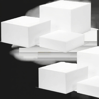 Étagères d'angle gigognes classiques à 3 niveaux en acrylique blanc brillant personnalisées, lavables, faciles à assembler, écologiques, pour présentoir creux