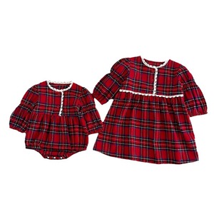 लड़कियों की लड़कियों की लड़कियों की लाल प्लेड लड़कियों की लंबी आस्तीन के बाल रोपर्स - Product Image 5