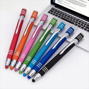 Wholesale Custom Customizable Aluminum Rubberized Ball <b>Pens</b> Metal Screen Touch Personalized Logo Promotional Gift Office School - Product Image 1