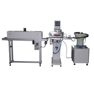 Máquina Automática de Tampografía para Tapas de Plástico, con Taza de Tinta de un Solo Color, Línea de Secado y Dispositivo de Alimentación para Impresión a un Solo Color - Product Image 1