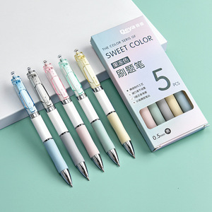 Deya Sweet Color Gel <b>Pen</b> 0.5mm Morandi Style Practice Exam <b>Pens</b> 5pcs Set - Product Image 1