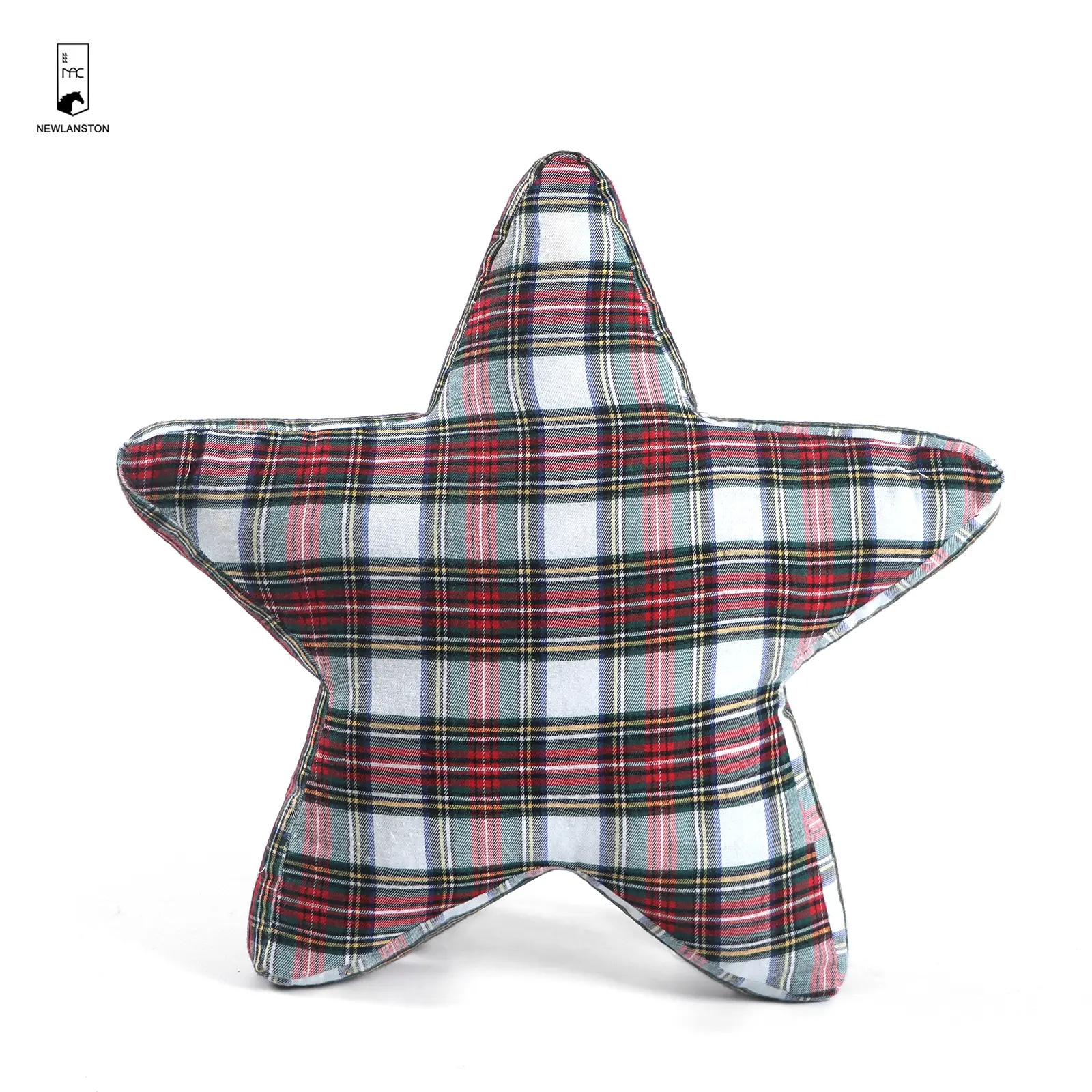 Christmas Five Star Decorative Pillows Cushion Soft Comfort Polyester Plaid Pentacle Cushions for Home Decor