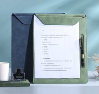 Porte-documents A4 personnalisé en cuir avec porte-stylo, bloc-notes, organiseur de fournitures de bureau, porte-documents, rangement de documents