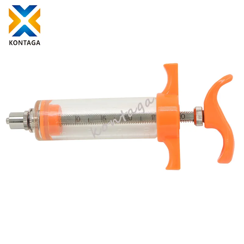 Plastic Staal Veterinaire Herbruikbare Spuit Dier Injector 10Ml 20Ml Voor Vee Schapen Varken Gevogelte