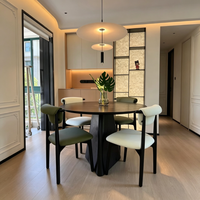 Chaise de salle à manger moderne minimaliste, imperméable et stable, avec dossier incurvé, structure en bois et revêtement en cuir microfibre pour la maison, le bureau et l'hôtel