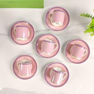 Juego de Tazas de Té de Porcelana Fina Rosa Clásico de 6 Tazas con Platillo, Venta al por Mayor de Fábrica, con Caja de Regalo, Lujoso y Ecológico - Product Image 6