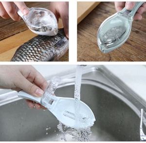 Kitchen Accessories Fast Removing Plastic Fish Scale Scraper Cleaning Knife Seafood Tools with Skin Brush Fish - Product Image 5