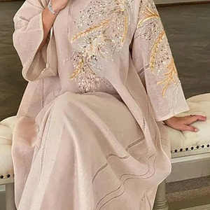 Nouvel arrivage de vêtements ethniques pakistanais tendance de la mode pour femmes musulmanes décoration de fête <span class=keywords><strong>robe</strong></span> de prière robes pour femmes voilées - Product Image 5