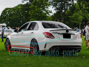 Jupes latérales en fibre de carbone de haute qualité style PSM pour Mercedes Benz Classe C W205 AMG C43 <span class=keywords><strong>C63s</strong></span> Berline <span class=keywords><strong>2015</strong></span>+ avec lèvre de pare-chocs - Product Image 6