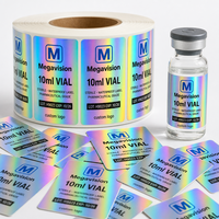 Étiquettes personnalisées en or, argent et holographiques transparentes pour flacons, autocollants adhésifs imperméables pour emballages en verre de 3/5/10 ml