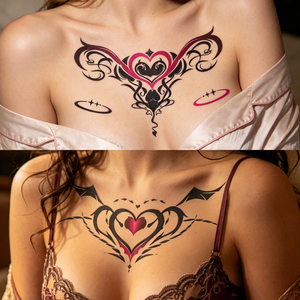 Autocollants de tatouage temporaire 3D réalistes en forme de papillon tribal, non toxiques, imperméables, pour femmes, pour poitrine, bras, épaule - Product Image 5