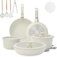 Ensemble de casseroles et poêles allant au four Batterie de cuisine en céramique antiadhésive Poignée détachable Ensemble de cuisine Poignées amovibles