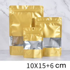 Sacs à fermeture éclair sur <span class=keywords><strong>support</strong></span> de couleur avant transparents et arrière en plastique semi-transparent <span class=keywords><strong>autoportant</strong></span> à fermeture éclair - Product Image 2