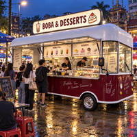 Food Truck 4,8 m en acier inoxydable, style capsule, cuisine mobile extérieure avec compartiments isolés