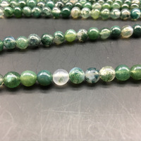 Vente directe usine – Perles rondes en pierre naturelle en gros pour bracelet DIY, agate aigue-marine, perles semi-finies vertes en brin