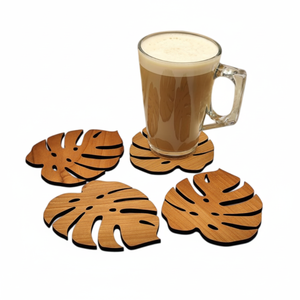 Posavasos de madera con forma de hoja de nuevo diseño elegante, posavasos de té de madera de Calidad exclusiva, posavasos decorativos para mesa de comedor para uso de bebidas - Product Image 1