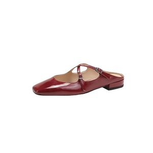 Mules élégantes pour femmes à bout carré, à brides croisées, sans talon, plates, style Mary Jane, tendance mode, respirantes et antidérapantes - Product Image 6
