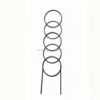 Treillis de jardin en fil d'acier forgé fait main pour plantes grimpantes, support de 90 cm de hauteur, options de couleur vert foncé/noir, antirouille