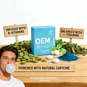 Chewing-gum énergétique à la menthe OEM, enrichi en vitamines, stimulant la concentration, avec B6, B12, L-Théanine, caféine, sans sucre, caféine naturelle - Product Image 1