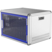Carrito de Carga Portátil de Acero con 12 Ranuras para Múltiples Dispositivos, Tipo C USB, con Cerradura para Estaciones de Carga en Espacios Públicos