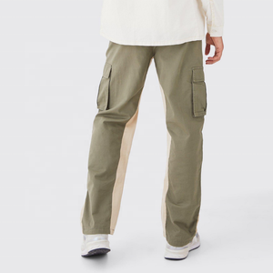 Nuovo Design pantaloni da strada bicolore Custom Logo pannello Color Block tattico pantalone Multi tasca <span class=keywords><strong>Cargo</strong></span> pantalone da uomo - Product Image 2