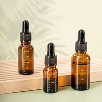 Flacons compte-gouttes portables 30/50/100 ml avec échelle graduée, flacons compte-gouttes en verre ambré pour réactifs, gouttes pour les yeux, aromathérapie, pipettes pour liquides
