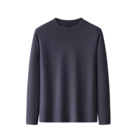 T-shirt décontracté homme col semi-montant automne/hiver, doux, effet usé, couche de base, chaleur haute technologie, polaire anti-boulochage, coupe ample, longueur longue