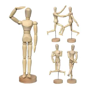 Support en bois Mannequin modèle Flexible corps articulations Figure humaine marionnette jouets pour décoration croquis dessin cadeau