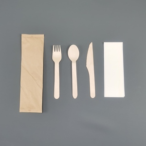 Lot de Couverts Jetables en Bois de Bouleau – Ensemble Individuel Cuillère Fourchette Couteau – Vaisselle en Bois Biodégradable et Compostable – OEM - Product Image 6