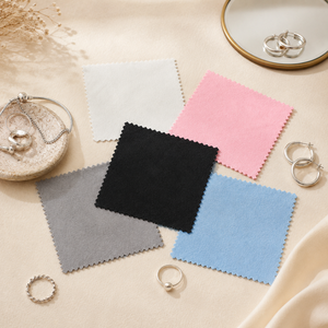 Hotsale Premium Custom <b>Gold</b> Foil Logo Microfiber Polishing Cloth Velvet Cushion Matching Paper Sleeve Packaging Jewelry Brand - Product Image 1
