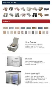 Fornitura di fabbrica a forma di L <span class=keywords><strong>cucina</strong></span> giardino barbecue Grill a Gas regolabile in altezza muro di pietra coltivata esperienza di cottura All-in-One - Product Image 6